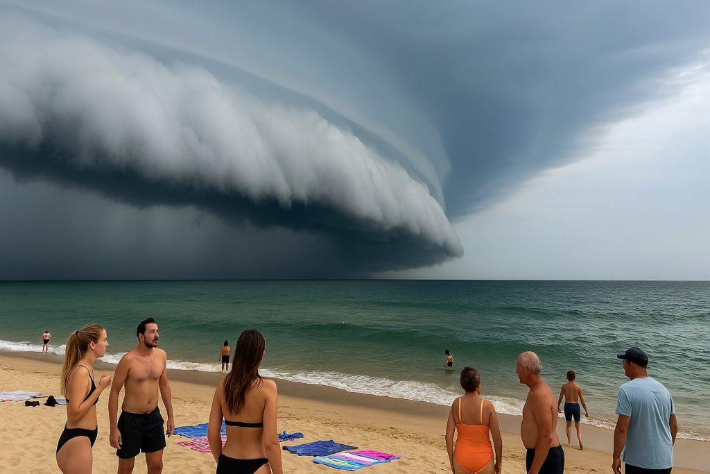 Turister får panikk over «tsunamisky» ved populær strand i Portugal